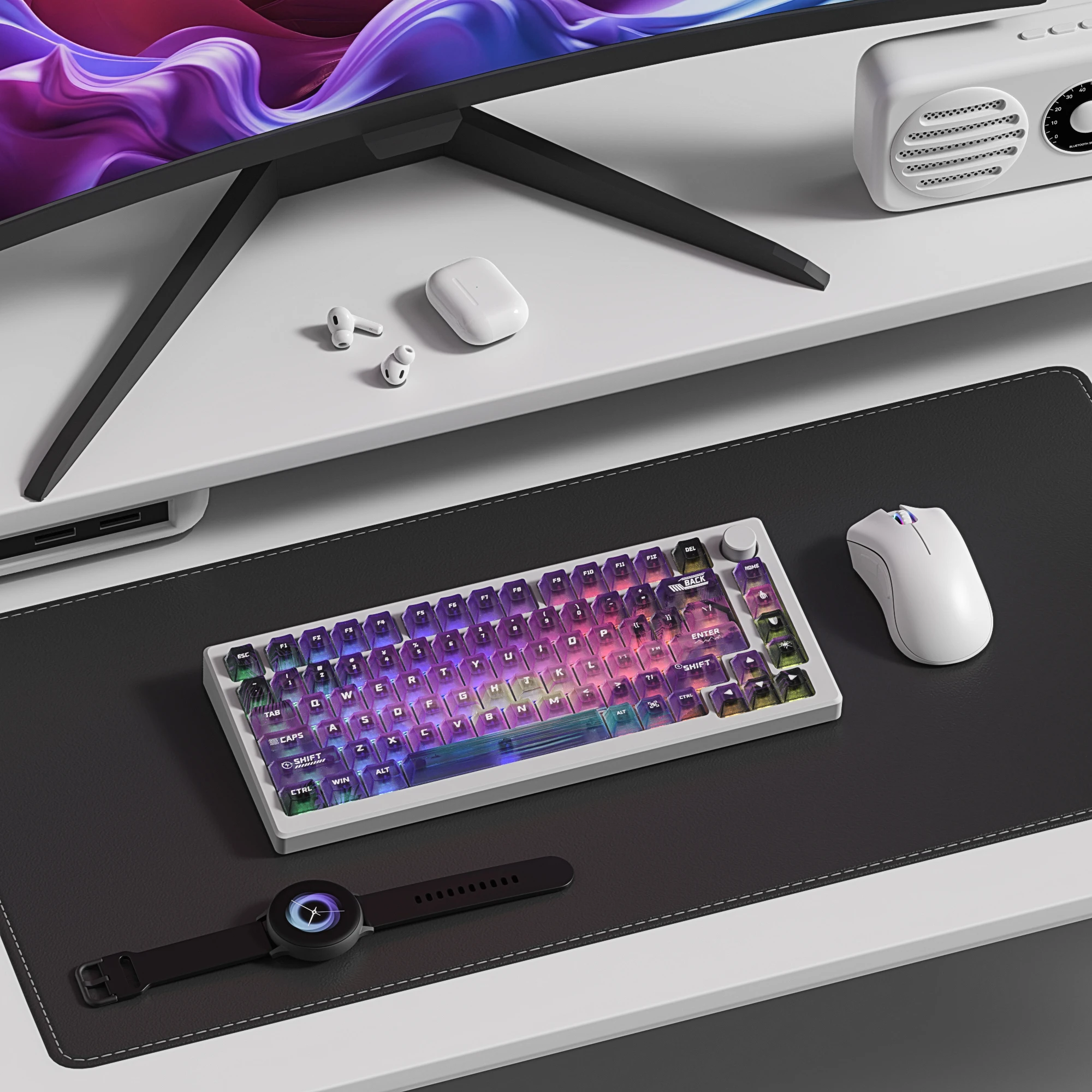 115 مفتاحًا ملونًا على شكل نجمة شفافة وواضحة Keycap كريستال PC Keycap RGB يلمع من خلال غطاء المفتاح ملف الكرز للوحة المفاتيح MX Switch