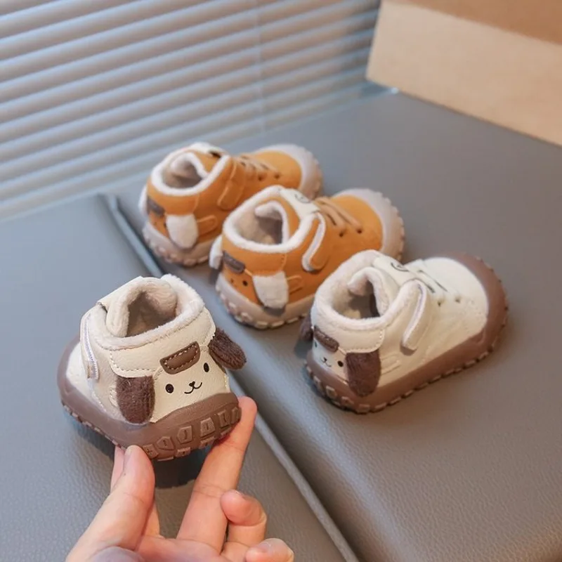 Toddle Kids Walking Shoes Toes Capped Suede Warm Cute Boys Girls Running Shoes Soft 2026 Winter New Baby Casual Shoes Non-slip