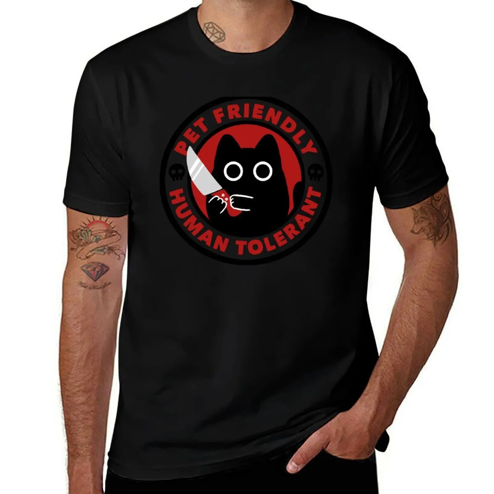 Pet Friendly Human Tolerant by Tobe Fonseca T-Shirt t shirts for man slim fit T-Shirt