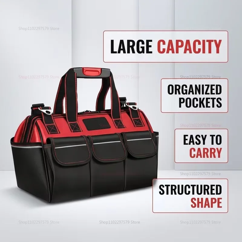 Multifunctional ToughBuilt Tool Bag 1680DOxford Electrician Waterproof Wear-Resistant High Capacity StorageBag for Home Workshop