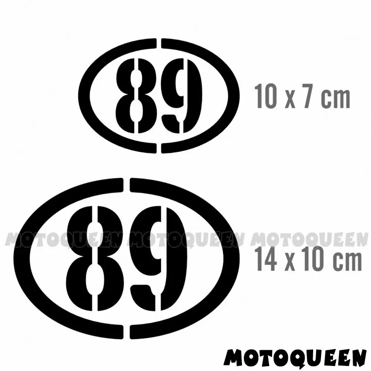 4X Custom Cafe Racer Digital Number Vintage Motorcycle Decals Reflective Oval Fuel Tank Side Cover Wind Stickers For Motor Bike