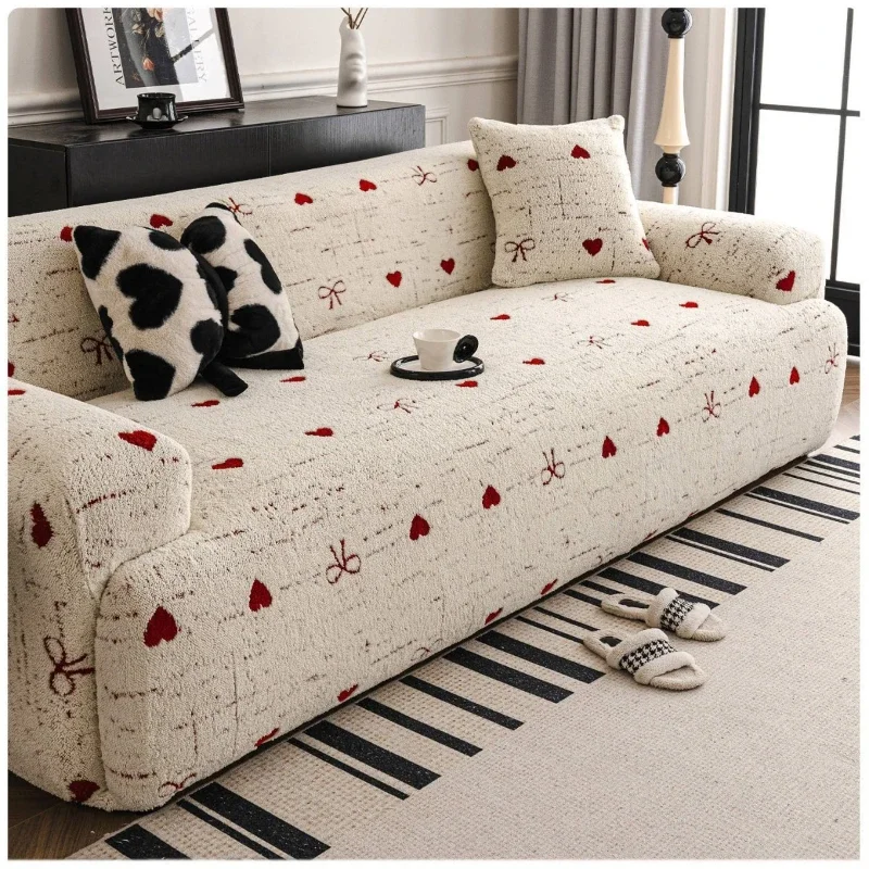 Winter Plush Sofa Cover Thickened Anti Slip Full Package Universal Set Straight Row Integrated Sofa Covers Cat-scratch-proof
