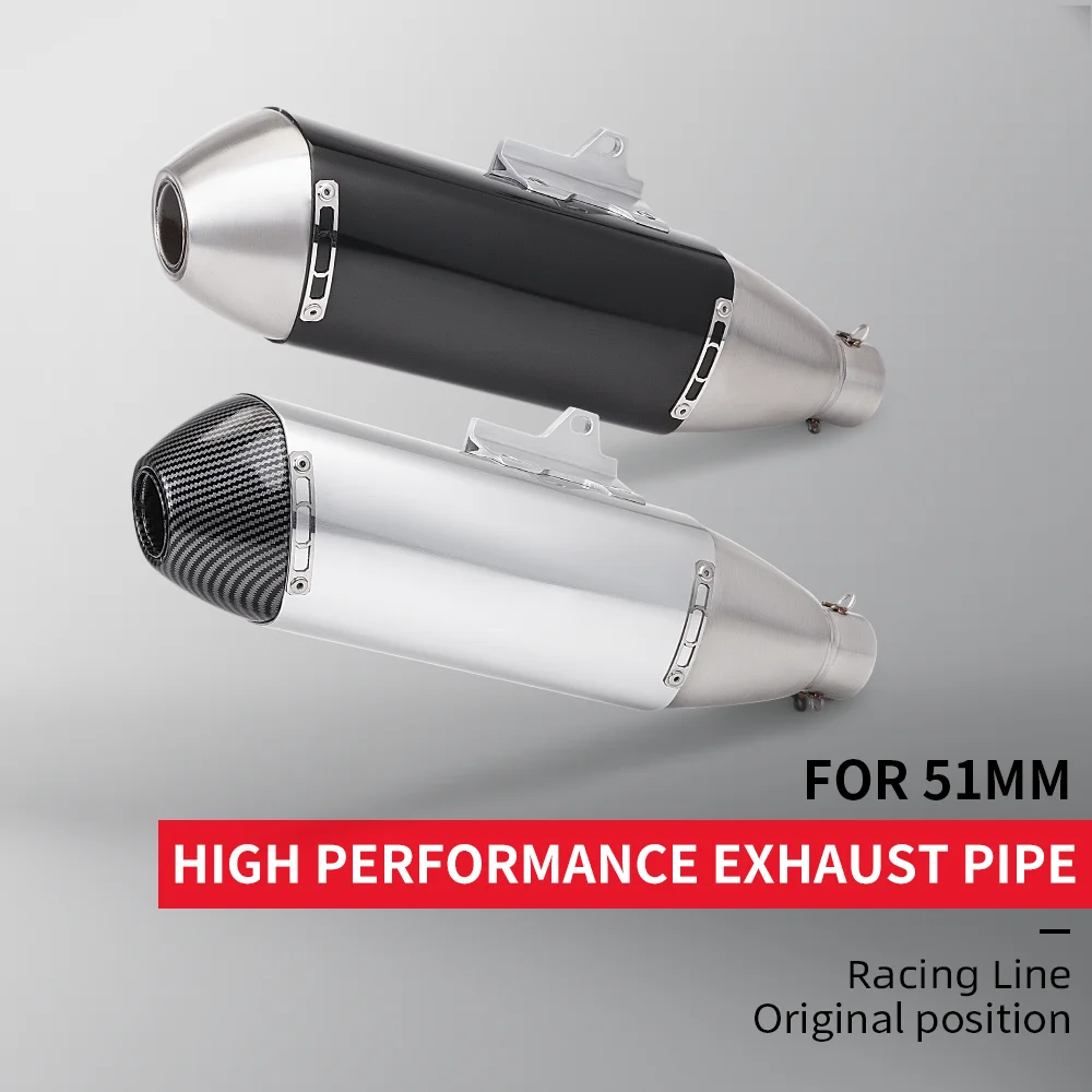 For EXC CRF150 EXC WR450 RC390 High Performance 51mm S118 Motorcycle Carbon Fiber Exhaust Escape Exhaust Muffler