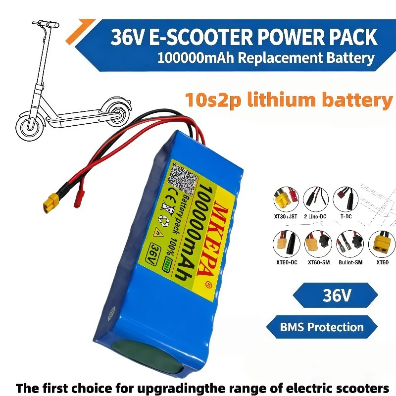 36V 100Ah Lithium‑ion Battery Pack Adopt 10S2P 18650 Cells Large Capacity Strong Output Long‑Lasting Working Time