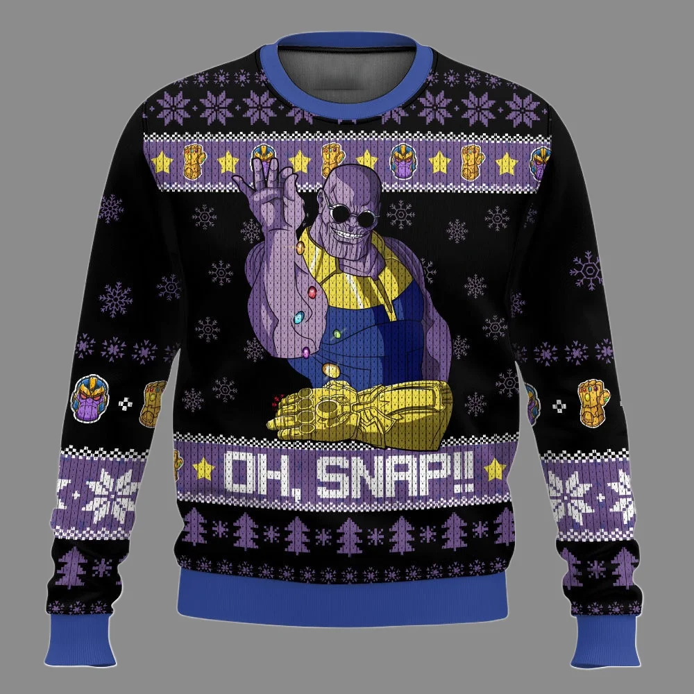 Disney Thanos Autunno e Inverno Stampa 3D Brutto Natale Uomo Donna Pullover Coppia Festa All'aperto Abbigliamento Casual 25/26