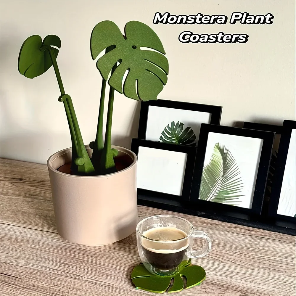 Simulated Plant Coaster Set Multifunctional Kitchen Living Room Desktop Decoration Turtle Backed Bamboo Potted Insulation Mat