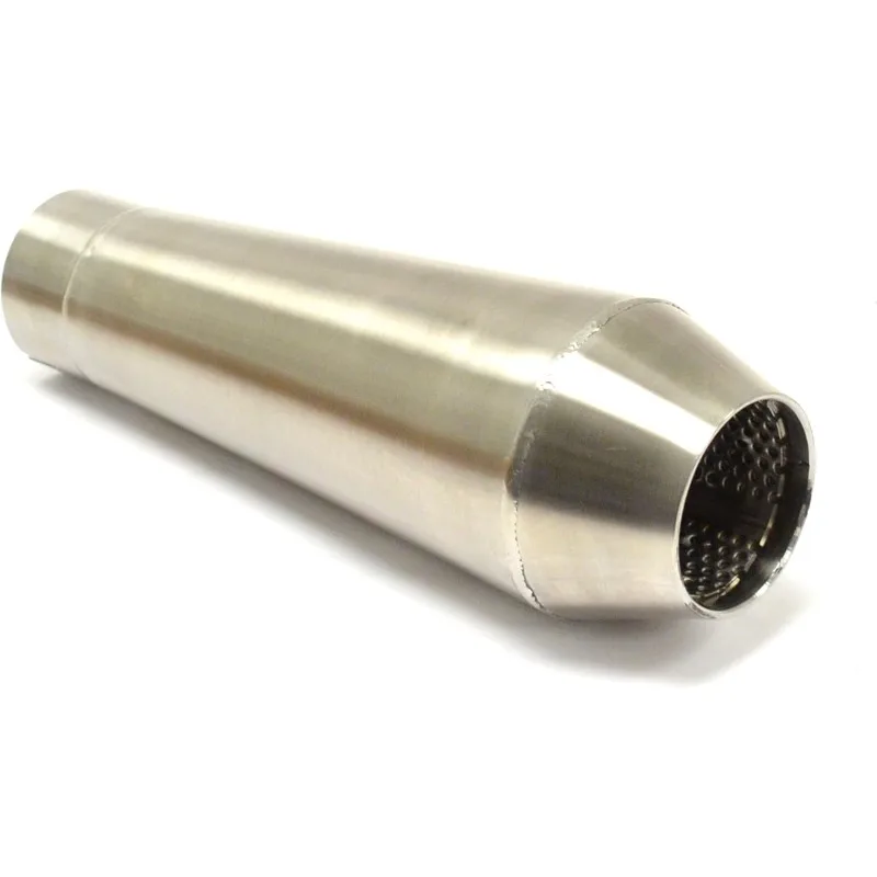 

12" Stainless Steel Performance Motorcycle Muffler Reverse Cone Brushed 2.5" Inlet ID by Niche Cycle Supply