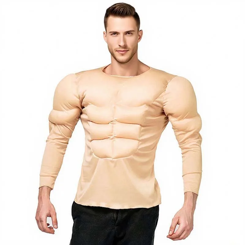 Adulto aeróbica músculo traje cosplay camisa muscular traje halloween carnaval emparelhado máscara de terror estilo palco abs conjunto completo novo