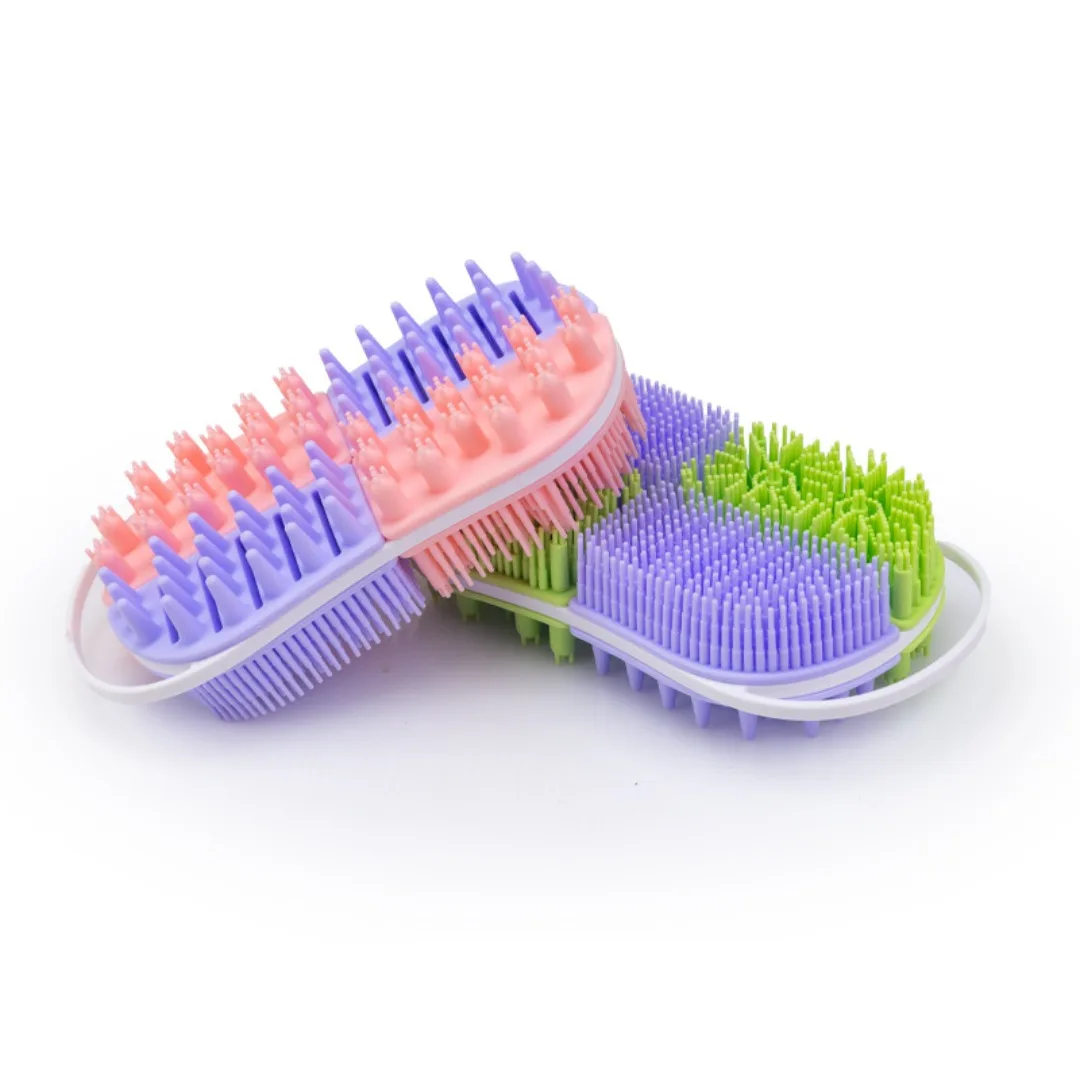 부드러운 실리콘 바디 스크럽 각질 제거 샤워 등 마사지 클렌징 브러쉬 세척이 간편한 바디워시 마사지 실리콘 목욕 브러쉬