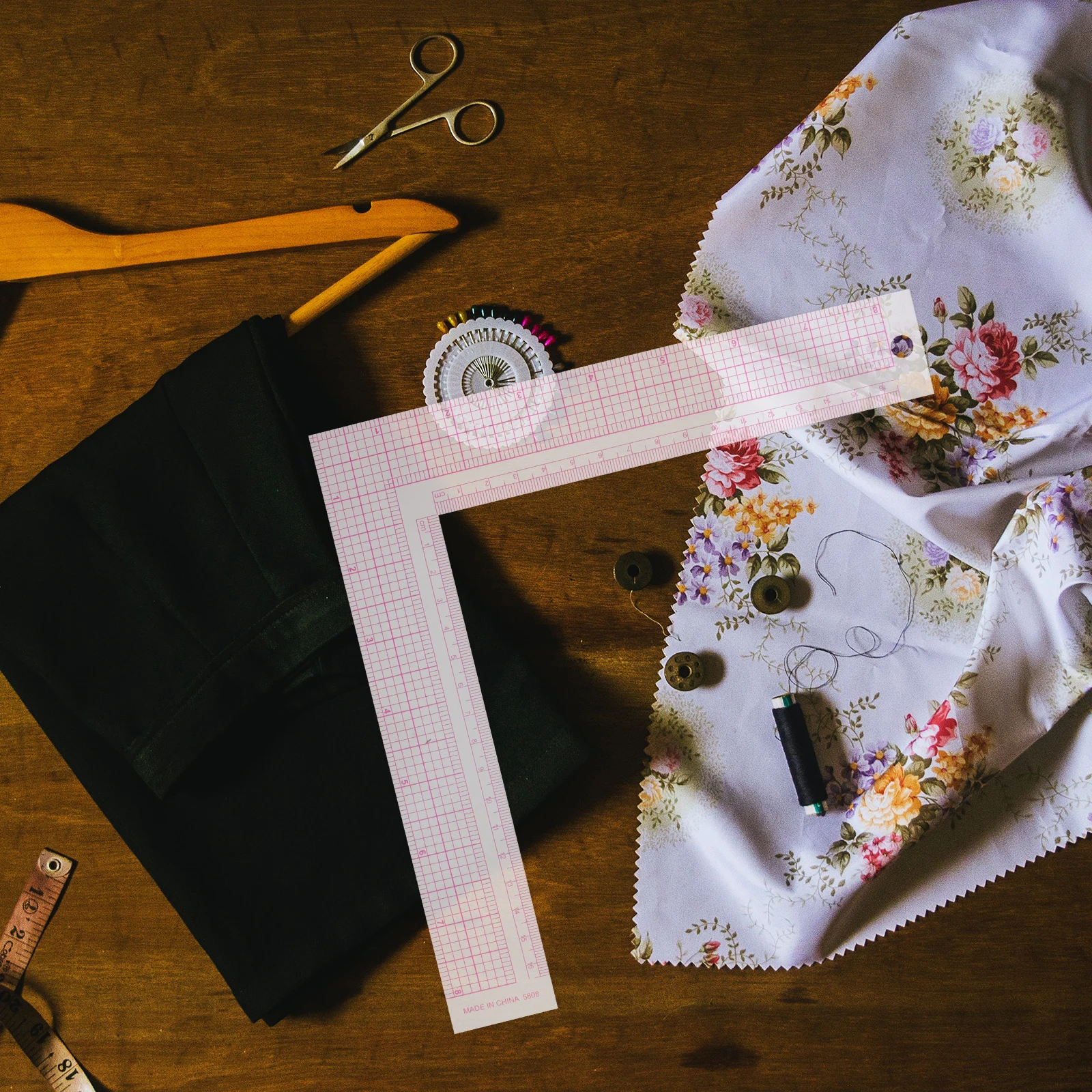 2 قطعة مسطرة الخياطة L منحنى مربع البلاستيك خياط أداة قياس المهنية الملابس نمط أداة لوازم الخياطة للنسيج #1