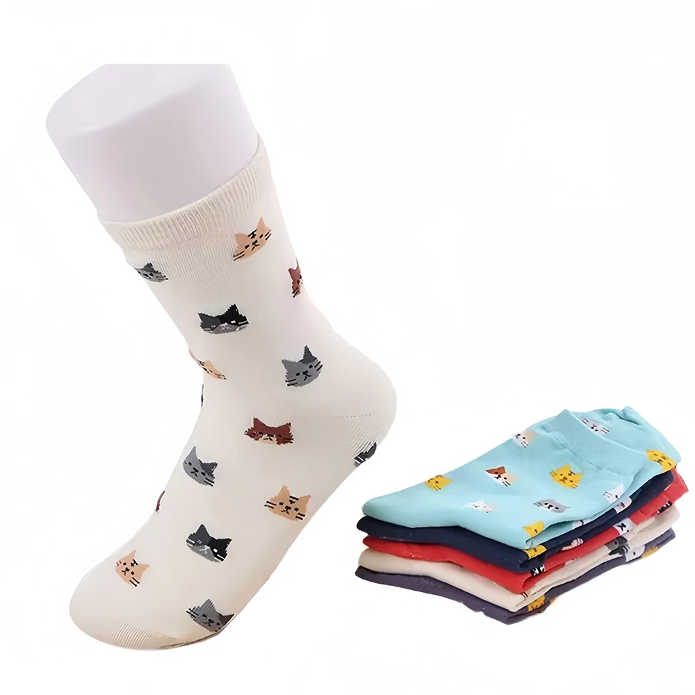 New Arrival Cartoon Animal Summer Autumn Cat Kitten Cute Women Socks Sokken Meias Dropshipping Lovely Funky Female Cotton Sokken