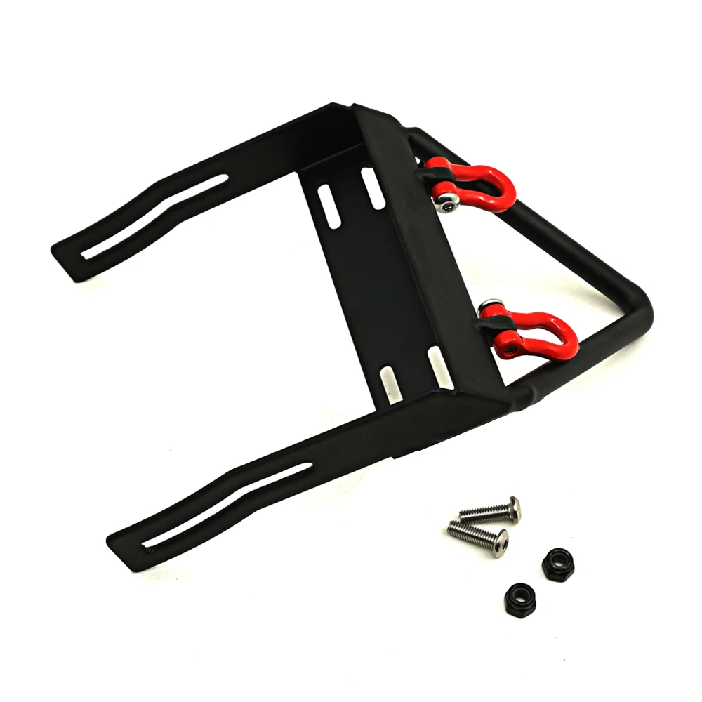 MIBIDAO Metal Front Bumper with Shackles for Axial SCX10 JEEP Wrangler 90047 1/10 RC Crawler Car Model Upgrade Parts