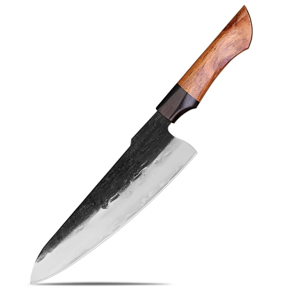 New Hand Forged Chef Knife, 3 Layers High Carbon Composite Forging Steel, Super Sharp Edges Ergonomic wood handle Kitchen Knives