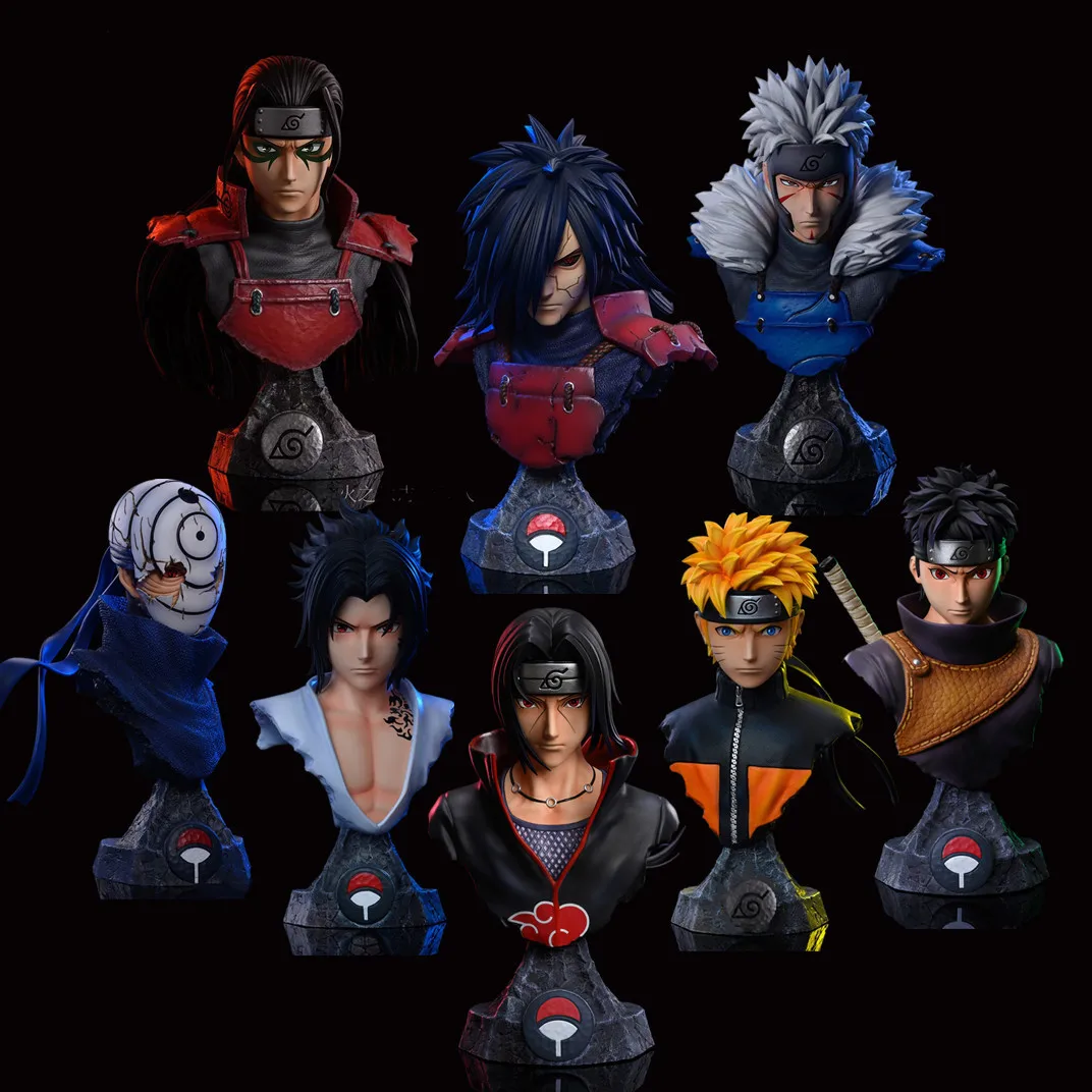 Naruto Anime Figure Half Bust Uchiha Sasuke Itachi Hydropore Kakashi Figurine Figure GK PVC Statue Model Collectible Toys Gifts