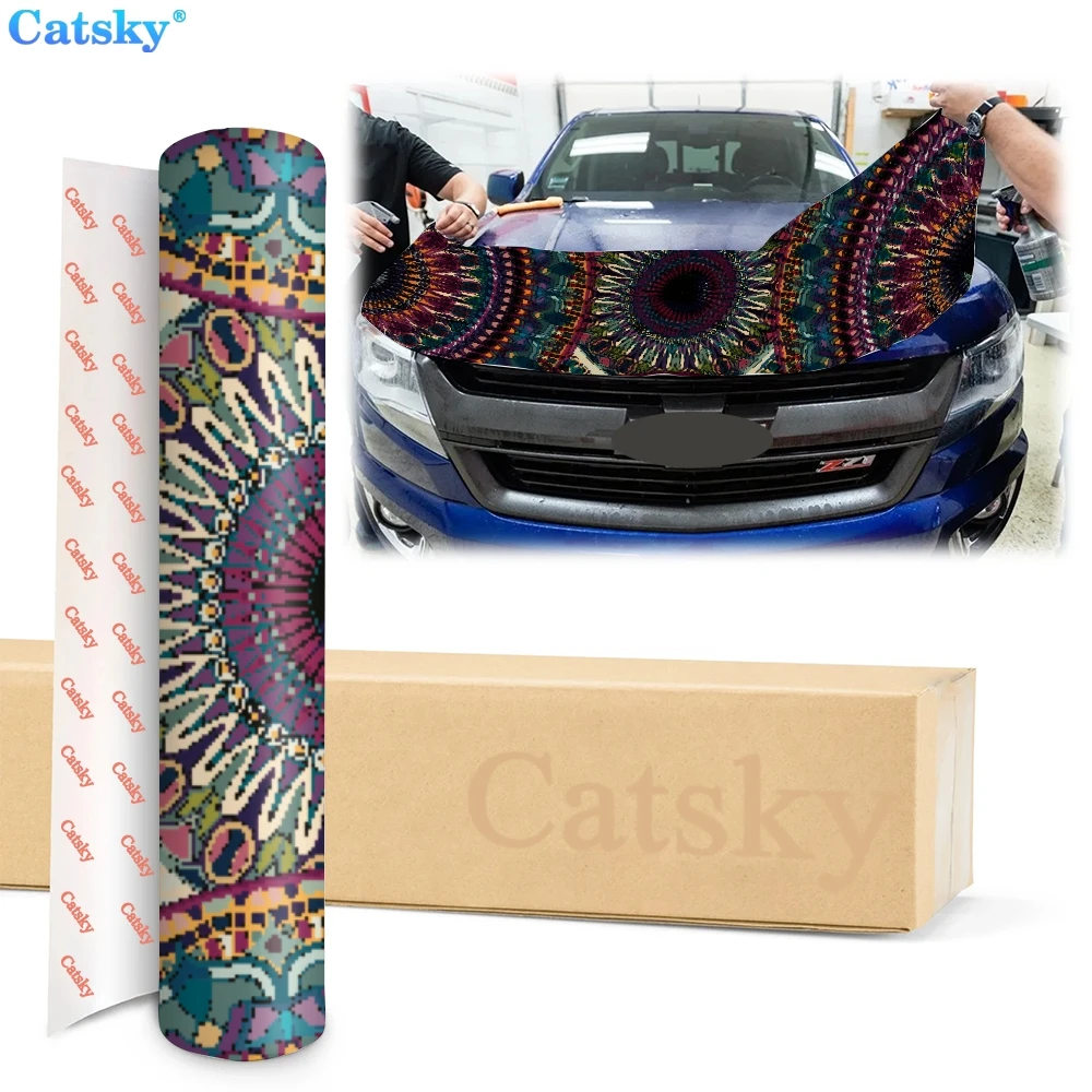 Ethnic Style Printstyle Car Floor Mats,Car hood wrap lion decal,bonnet vinyl sticker,full color graphic decal,Custom Fit Any Car