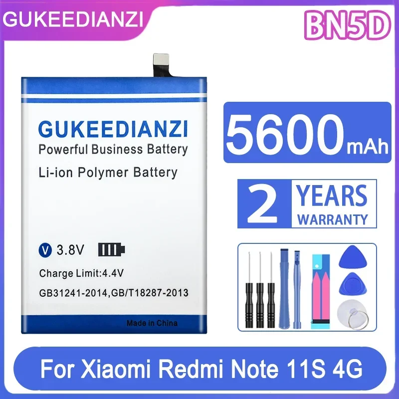 

Сменный аккумулятор GUKEEDIANZI BN5D 5600 мАч для Xiaomi Redmi Note 11S M4 Pro M4Pro 4G