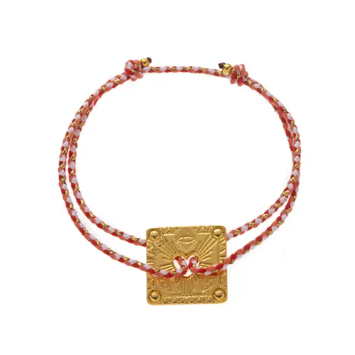New niche retro style bracelet with moon heart and four leaf clover plated 18k color preserving stainless steel bracelet rope - Image 8
