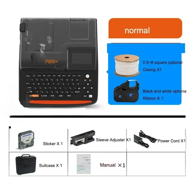 P800 Wire Number MachineTube Printer Portable Label Printer Ribbon Sticker Automatic Number Machine Electronic Heat Shrink