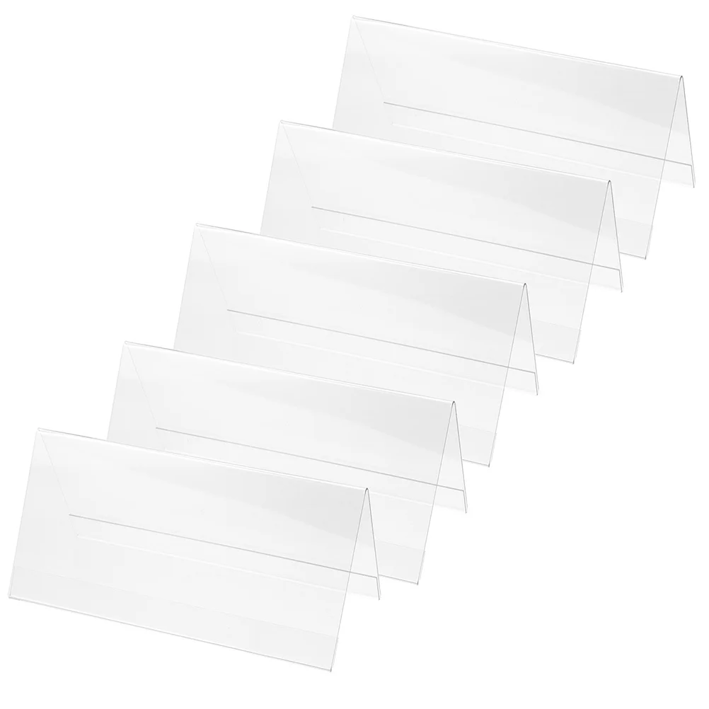 5pcs Clear Acrylic Table Number Holders Double Sided Reusable Name Cards For Wedding Seating Desk Label Display Stand Reserved