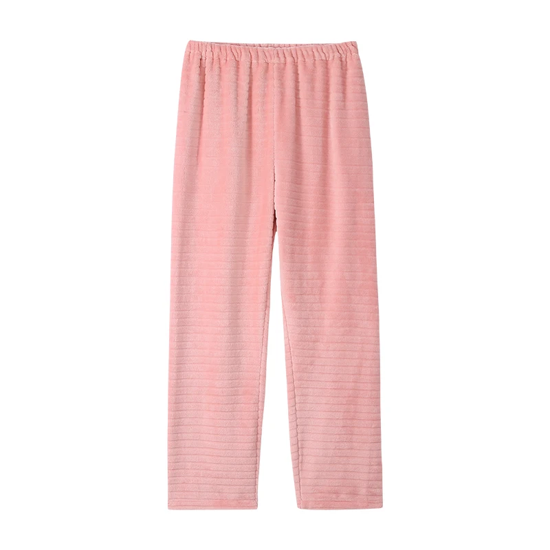 Thick Flannel Women's Solid Color Trousers Warm Sleep Pants Coral Fleece Pajamas Pants Bottoms Sleepwear For Female Pijama Mujer