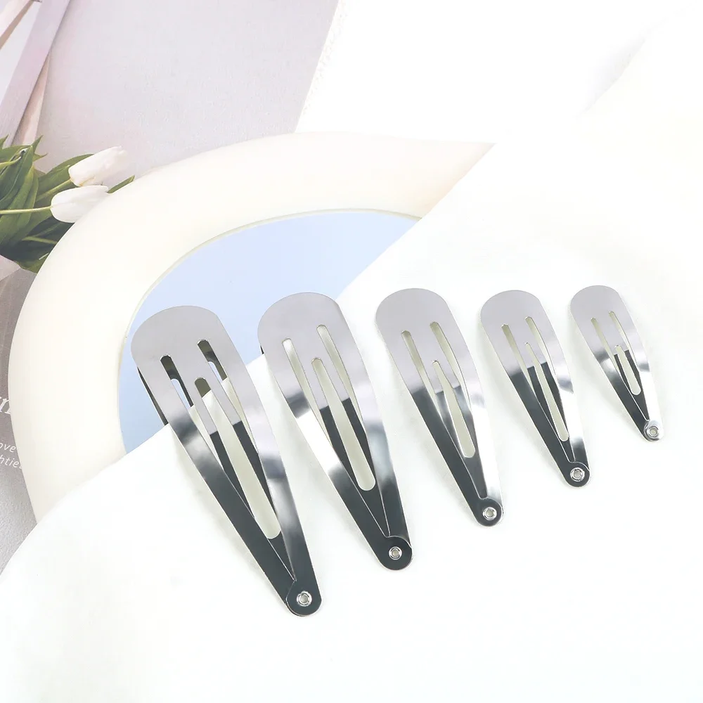 20pcs Water Drop Shaped Hairpin Simple Metal Snap BB Hair Clips Barrettes for DIY Handmade Headwear Hair Tools Accessories