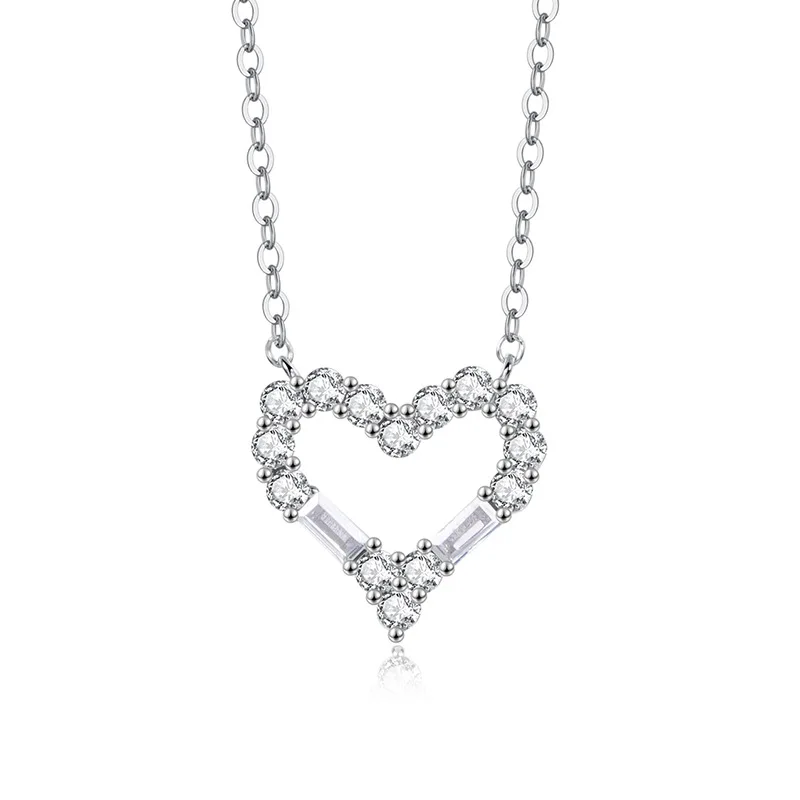 

Full diamond love necklace women's 925 sterling silver light luxury simple temperament feeling collarbone chain in stock