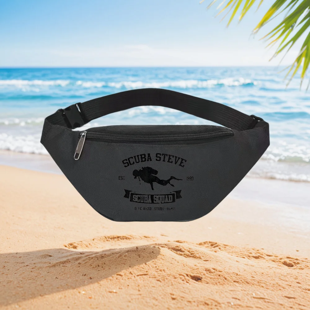 

Scuba Steve 1998 Scuba Squad Dive Hard Study Hard Waist Backpack Crossbody Chest Bag Street Casual Sporty Fashionable Simple Uni