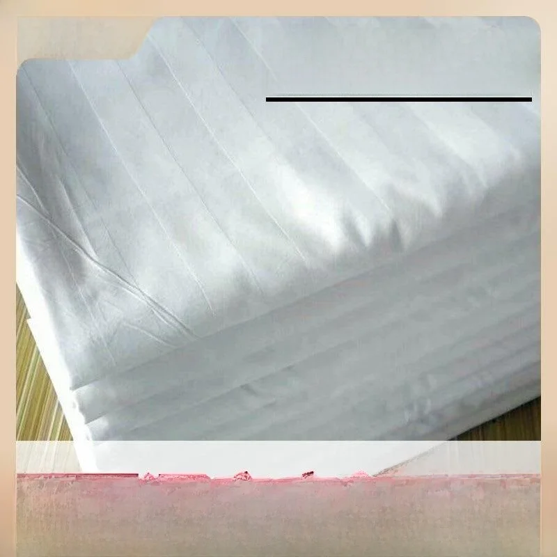 thickened-satin-stripe-bed-sheets-hotel-style-linen-for-homestay-and-guest-house-white-single-piece-bed-linens-household-goods
