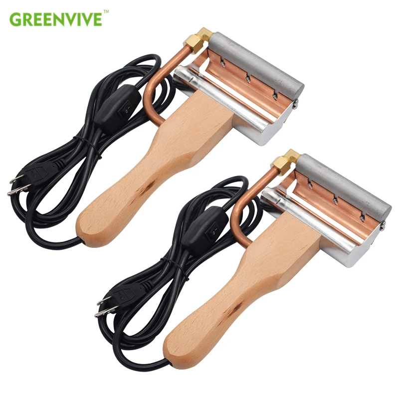 Electric Heating Uncapping Plane Honey Knife Beekeeping Equipment Wooden Handle Tool Uncapping Fork Beekeeper Beehive Supplies