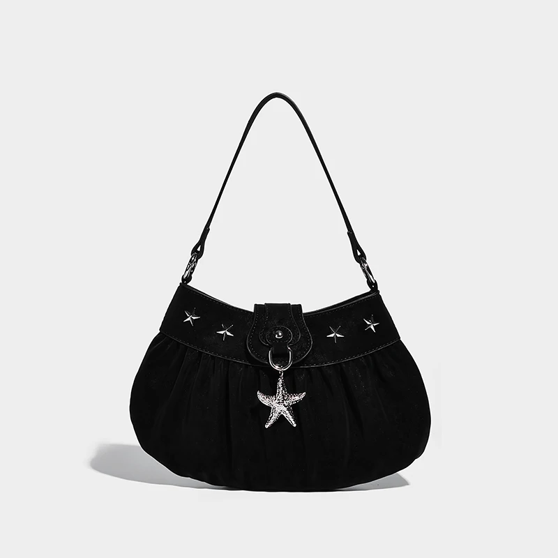 

Модная женская корейская мотоциклетная сумка на плечо под мышками в богемном курортном стиле, дизайнерская текстурированная сумка через плечо для горячих девушек