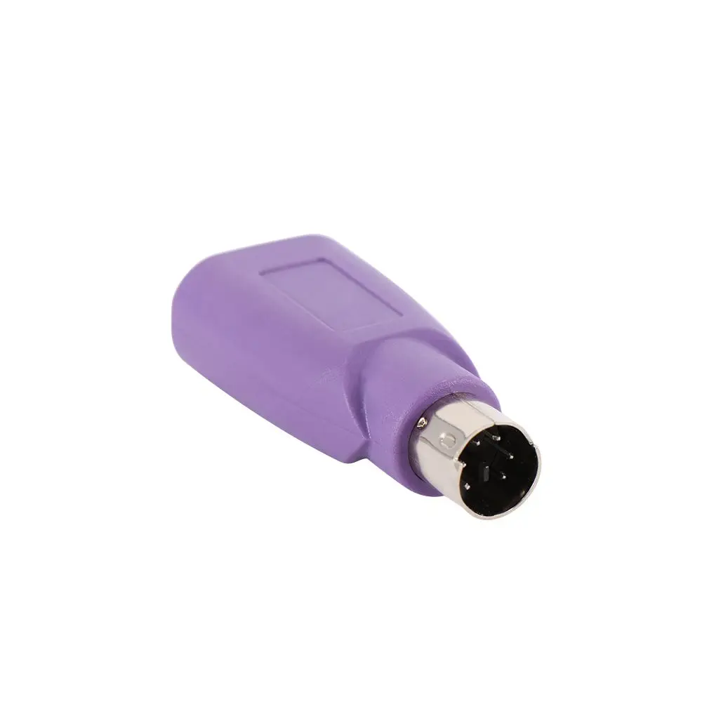 Min Purple Mouse USB Female PS2 Male Connector Converter Adapter Computer