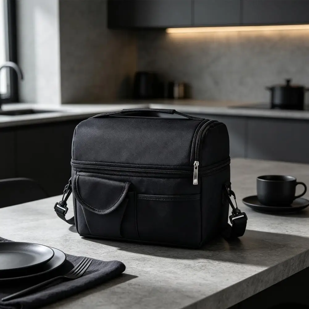 Insulated Lunch Bag for Work Breast Milk Preservation Bag Insulated Double Layer Lunch Bag with Shoulder Strap Capacity Oxford