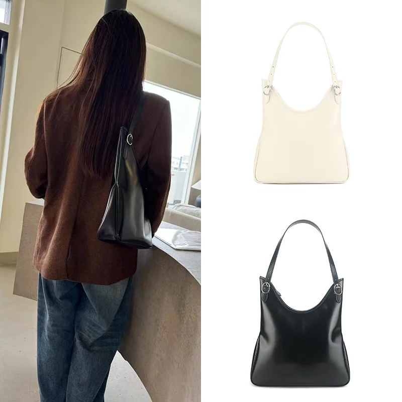 Ladies Spring New Cowhide Shoulder Bag Senior Sense of Commuting Simple Tote Large Capacity Handbags Crossbody Bags for Women