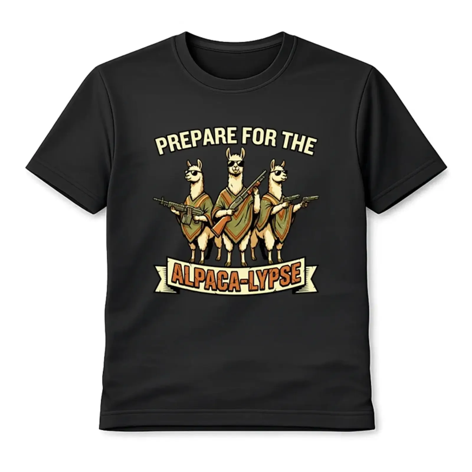 Alpaca Apocalypse Grafik T Shirt Prepare for the Alpacalypse  vintage Washed fashion designer clothes Comfortable graphic