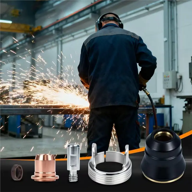 SEWS-Plasma Cutter Accessories Plasma Cutting Torch Torch Consumables For CUT-55DS Pro/CUT-65DS Plasma Cutting Equipment 24Pcs