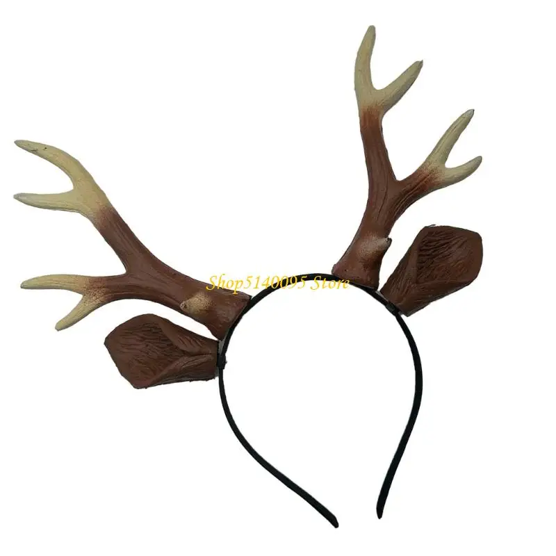 

DXAE Animal Deer Ears Hairband Reindeer Antlers Headband Cosplay Halloween Deer Costume Deer Antler Hairband Adult Kids
