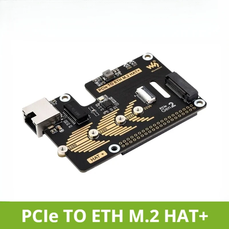 PCIe To ETH And.2 Adapter Raspberry Pi 5, Compatible With 2280/2260/2242/2230 Size NVMe.2 SSD High-Speed Read
