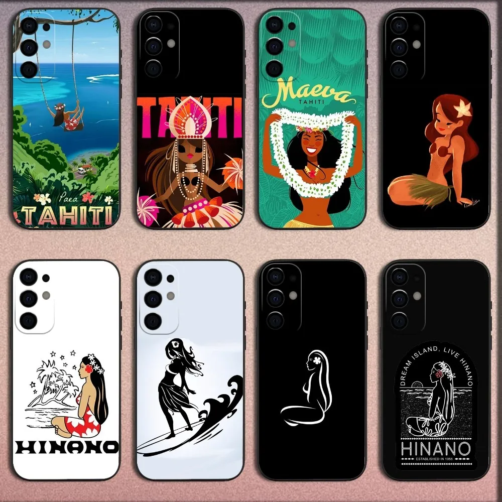 Hinano Tahiti Girl Beach Phone Case For Samsung S25,S24,S21,S22,S23,S30,Ultra,S20,Plus,Fe,Lite,Note,10,9,5G Black Soft Cover