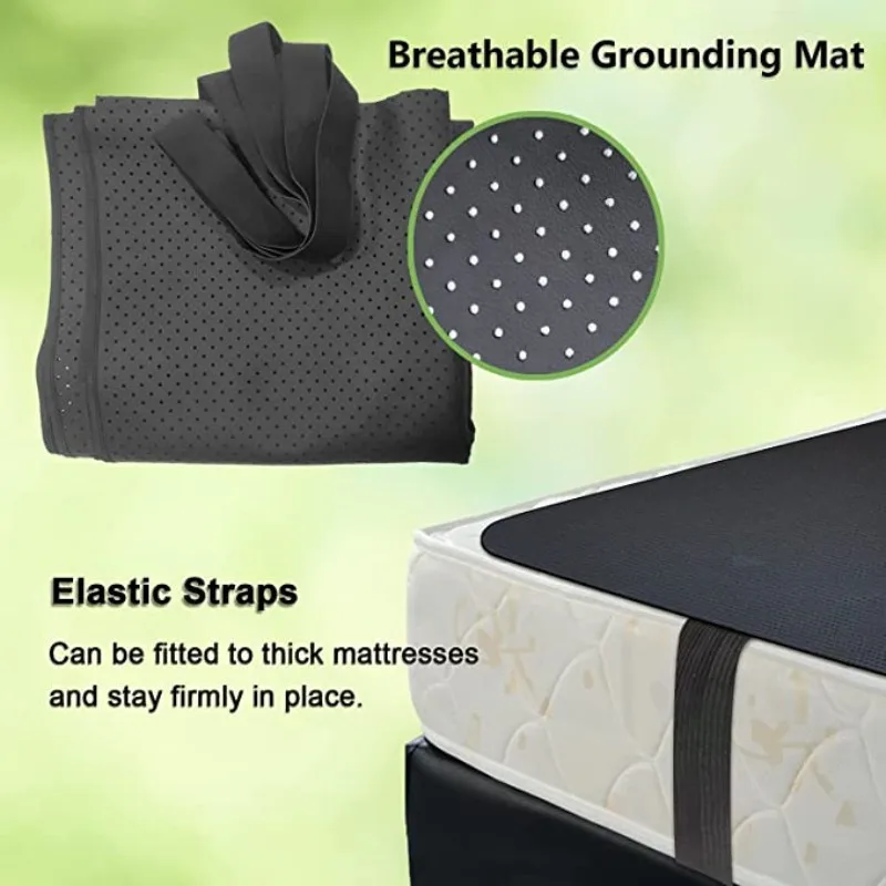 MAXSHARER Grounding Leather Mattress Grounding Sleep Mat Conductive Leather Earthing Mattress Pad for Better Sleep Reduce Stress
