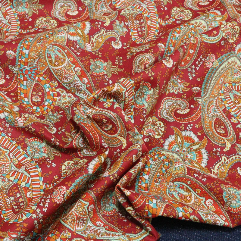Snake Floral 100% Cotton 80S Like Liberty Fabric Digital Printed For Sewing Cloth Dress Skirt Kids Designer Poplin Tela