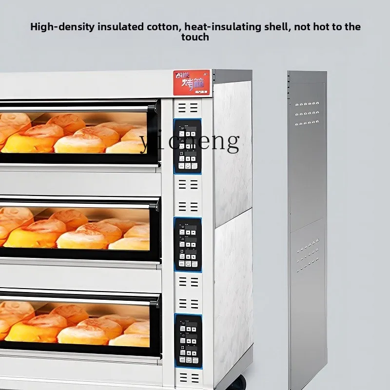 Horno eléctrico comercial de doble capa con dos placas, gran capacidad para pan, pizza, pasteles, horno a gas especial para panadería.