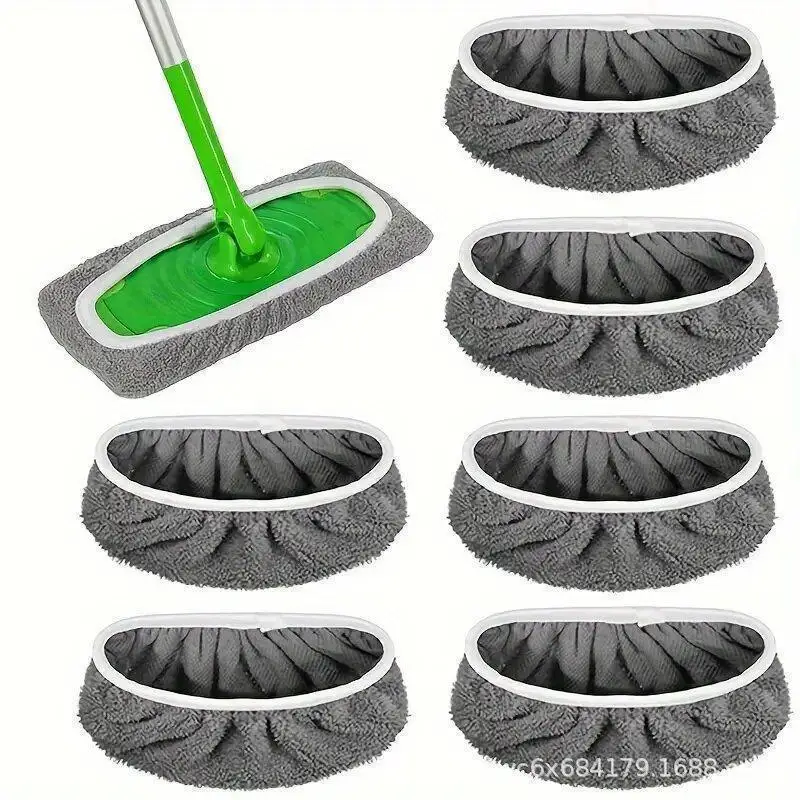 4Pcs Reusable Microfiber Mop Replacement Pads High Absorbency Cleaning Cloth Covers For Most Standard Mops