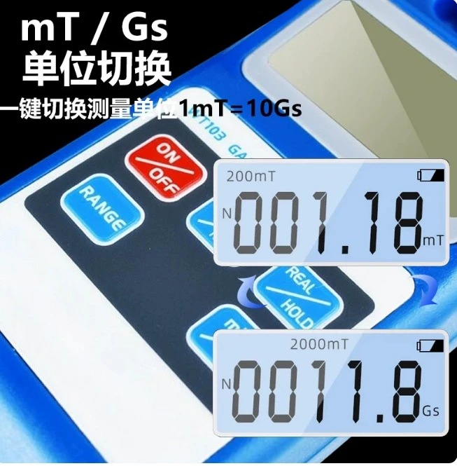 WT103 digital Tesla meter magnetic detector magnetic field detection magnet force magnetometer 0.01MT