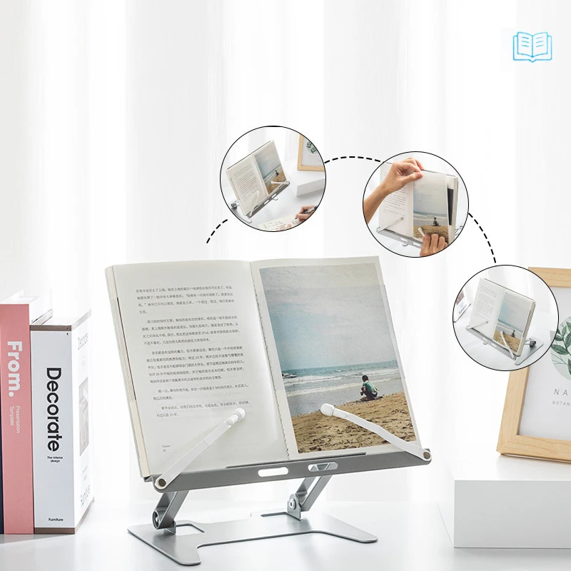 [ZY44] Adjustable Metal Reading Book Holder Tablet Phones Cooling Stand Bracket For Ipad Pro For Tab For Homework For Working