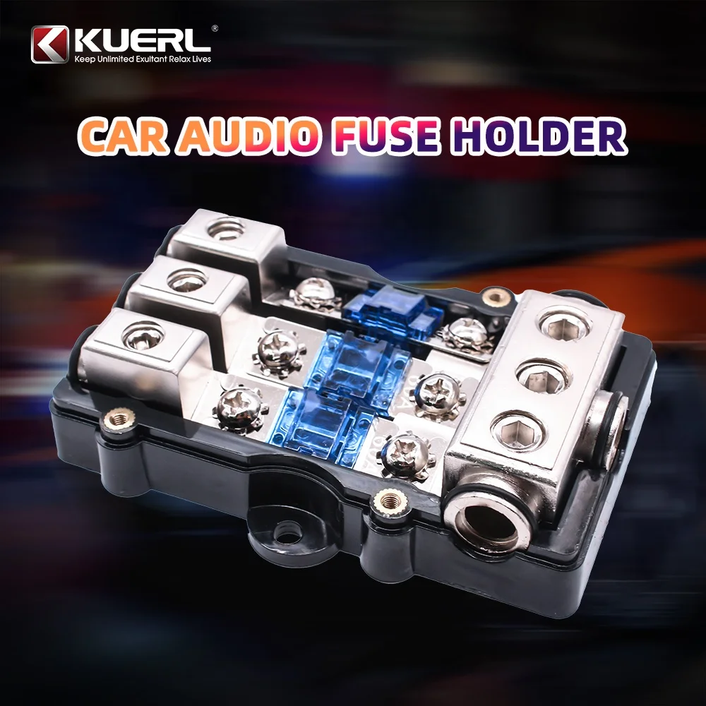 Wholesale 60A Car Audio Fuse Holder Box Block High Quality mini 1 in 3 Out  1 in 4 out Fuse Holder Car Audio Accessories