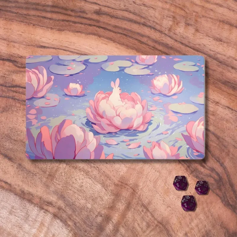 VIKAMA MTG Playmat: Cute Pastel Rabbit-Themed TCG Playmat, Unofficial MTG Playmat, Trading Card Game Accessories