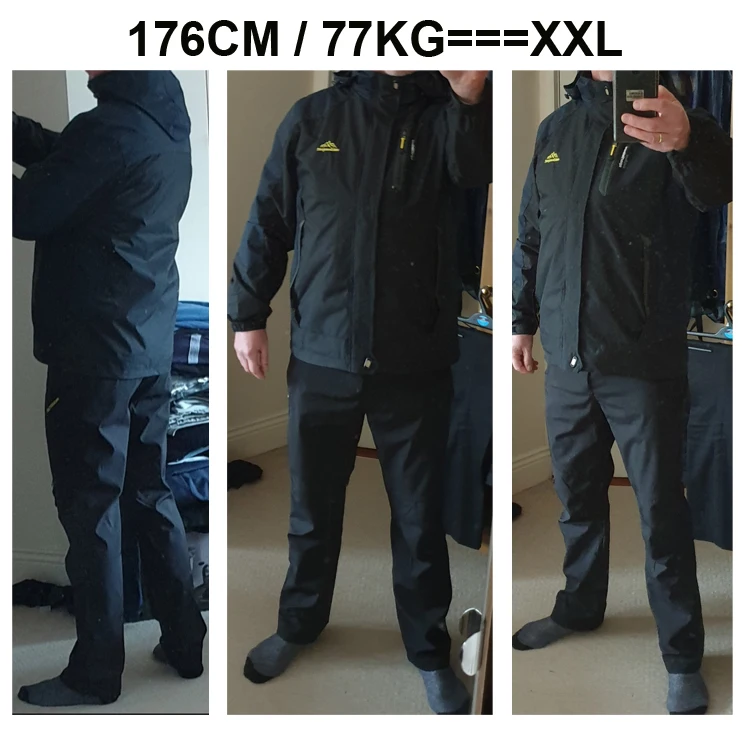 TRVLWEGO Jacke Hose Wandern Camping Frühling & Herbst Outdoor Single Wasserdicht 20000MM Herren Windschutz Trekking Mantel Hose – Detail 2