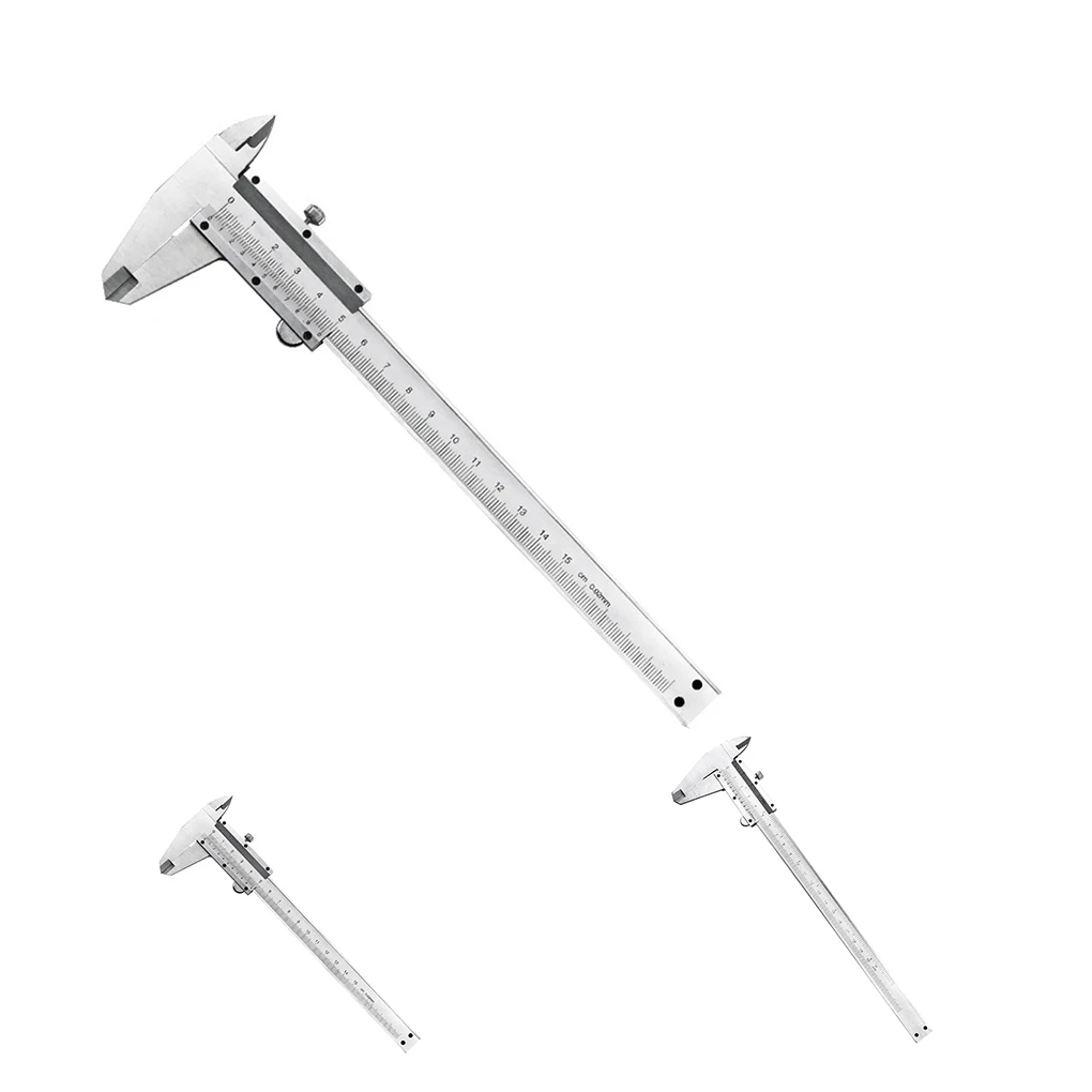 

0-150mm 0-200mm Carbon Steel Vernier Caliper Metal Micrometer Gauge Millimeter Inches Measuring Tool