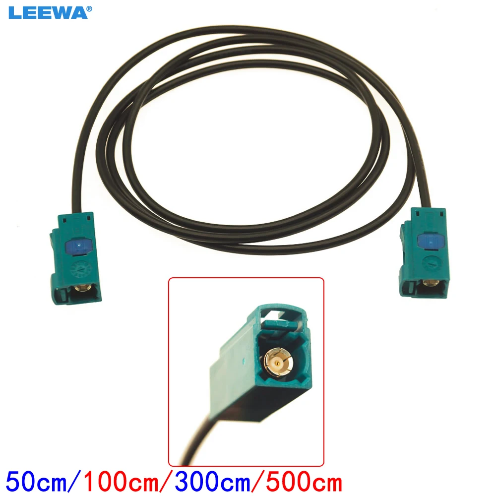 LEEWA Single Male Fakra To Male Fakra Antenna Extension Cable 50cm 100cm 3M 5M For Car Stereo Head Unit With Optional Length