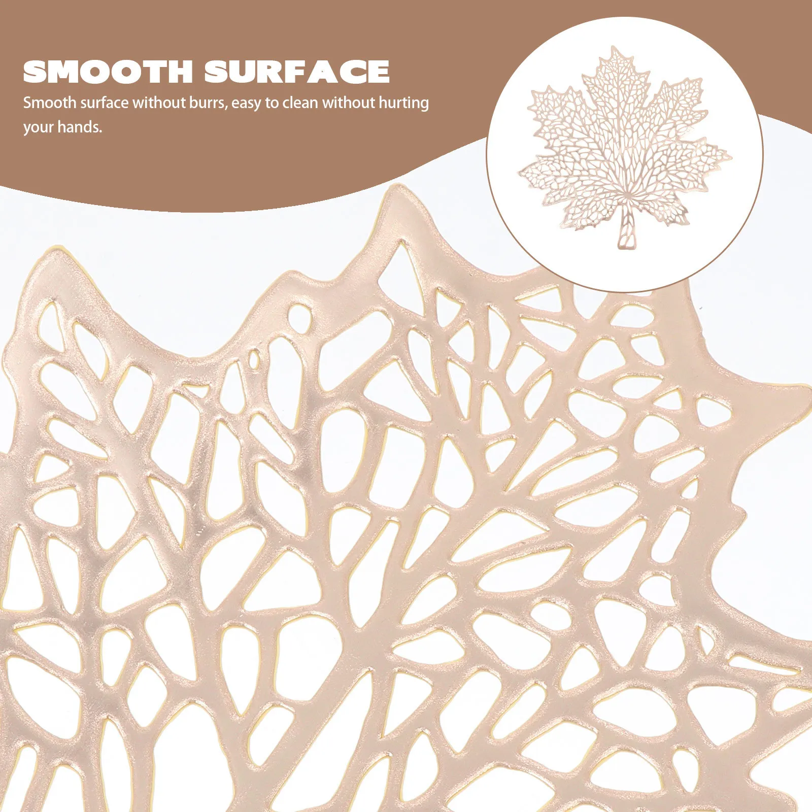 

2Pcs Thanksgiving Decorative Maple Leaf Table Placemats Household Table Protection Pads Heat Insulation Dish Mats